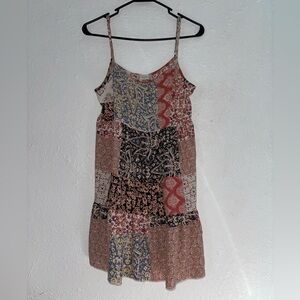 Altar’d State Patchwork Design Boho Mini Dress